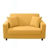 Anyhouz 2 Seater Sofa Cover Plain Yellow Style And Protection For Living Room Sofa Chair Elastic Stretchable Slipcover