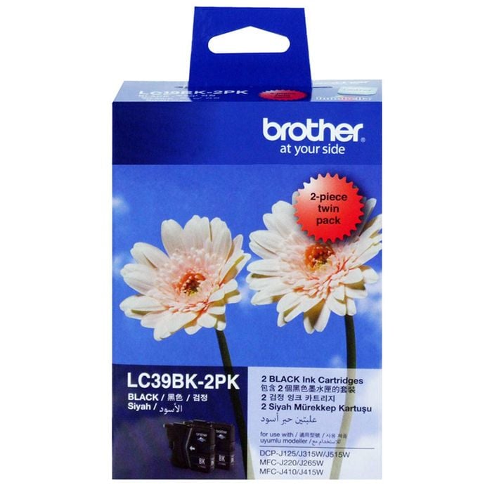 Brother GENUINE Brother LC39BK2PK Black Twin Value Pack Ink Cartridge LC39BK-2PK