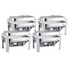 SOGA 4 Pack Chafing Dish Single Pan 9L Stainless Steel Food Warmer