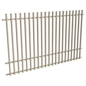 ProtectorAl 1201 - 2399 x 1500mm Paperbark Aluminium Batten Pool Fence Panel with Mid Rail
