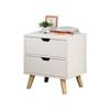 Wood Bedside Nightstand Drawers Table - White