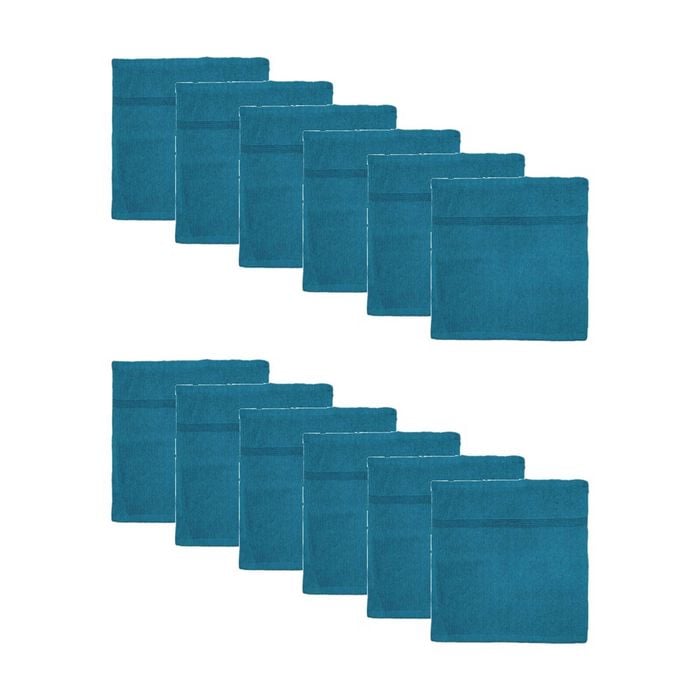 12PK Capri Soft Absorbent Facewash Bathroom Washcloth Towel 30x30cm Teal