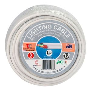 Cable 1.5mm² x 10m 2 Core And Earth TPS Cable