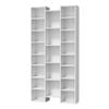 Oikiture Bookshelf Display Shelf CD DVD Storage Media Rack Stand Bookcase White