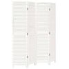 vidaXL Room Divider Privacy Screen Partition 4 Panels White Paulownia