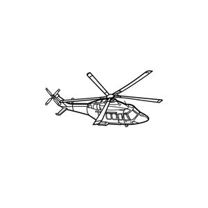 Ignite Laser AgustaWestland AW139S - Advanced Twin-Engine Helicopter Silhouette Metal Wall Art Coated Black 47 inch - 120 cm