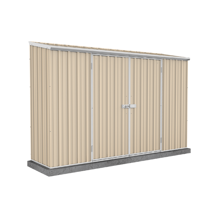 Absco Sheds 3.0 x 0.78 x 1.95m Classic Cream Double Door Space Saver Garden Shed