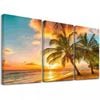 3pcs Tropical Beach Print 100% Australian Made 3 x 40x60cm  (Stretched)