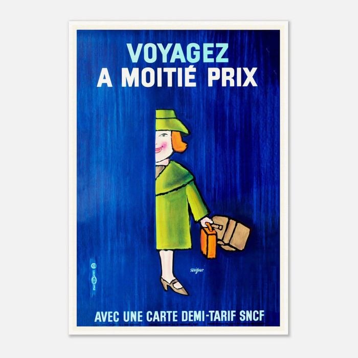 Galrie Voyagez A Moitie Prix SNCF - French Vintage Advertising Poster, Poster Only, 70 x 100cm (28 x 40inch)