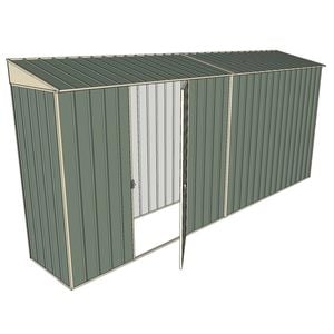 Build-a-Shed 0.8 x 4.5 x 2m Skillion Single Hinged Side Door Shed - Green