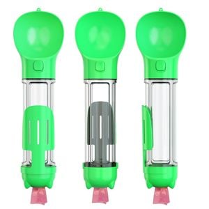 Yes4pets  4 In 1 Portable Pet Dog Puppy Cat Drinking Mug Water Feeder Bottle Valve Travel Bottle Green