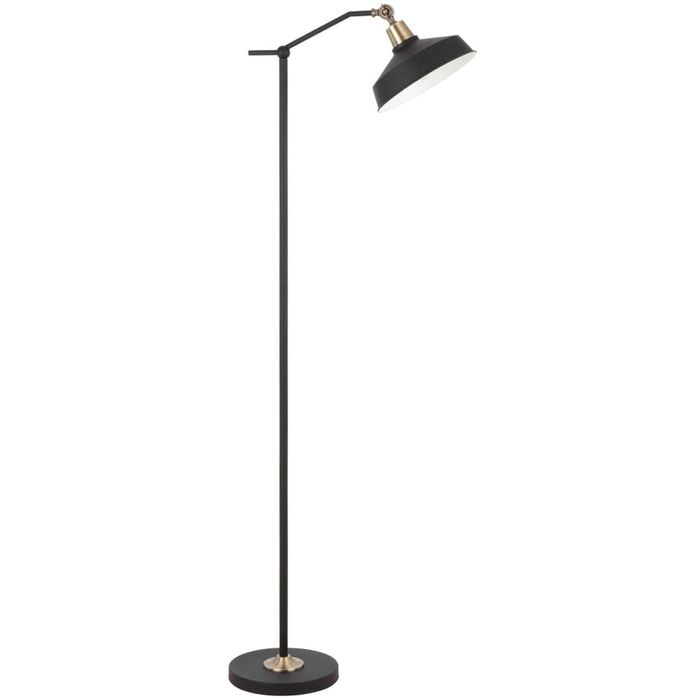 Telbix Kylan Modern Standing Floor Lamp Light Foot Switch Metal Black Matte