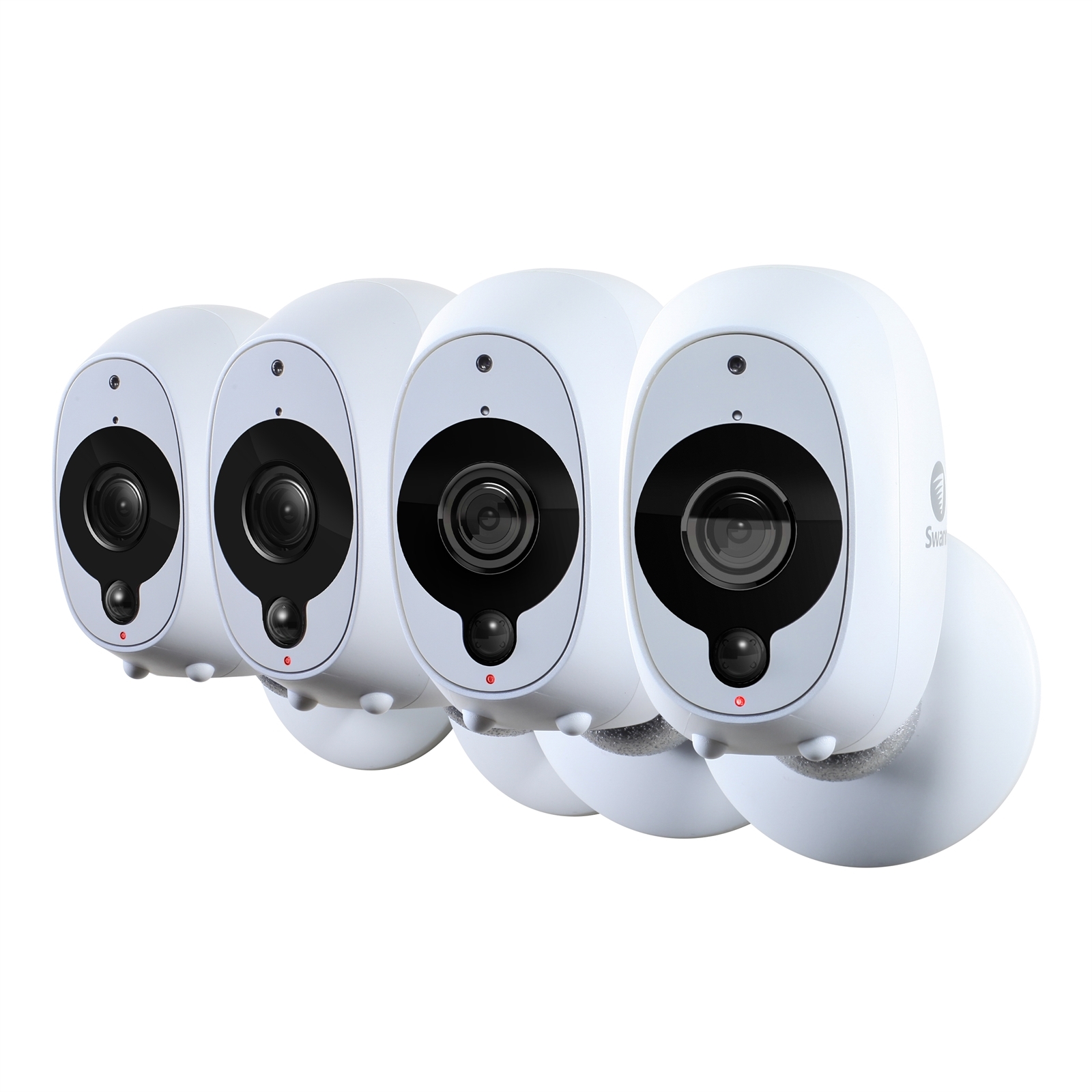 Swann 1080p Wire Free Smart Security Camera With True Detect Heat-Sensing Night Vision And Audio - 4 Pack