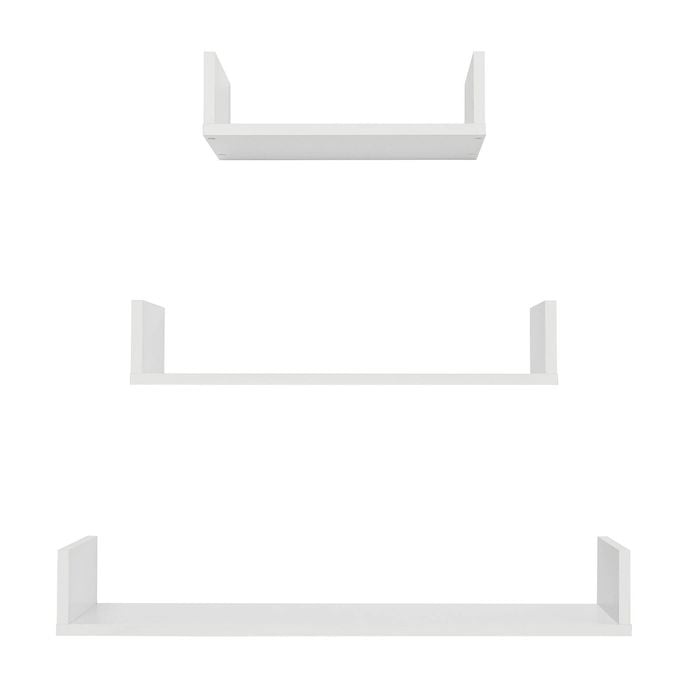 European Cabinetry 3 Piece White Oslo Shelf Kit