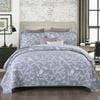 Bloomington 100% Cotton Lightly Quilted Coverlet Set Acacia Grey Queen