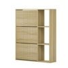 Oikiture Shoe Rack Storage Cabinet with Display Shelves Organiser Natural