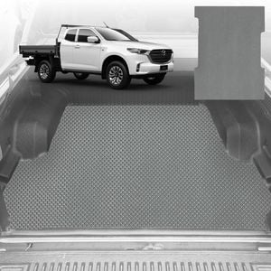 6D Diamond Ute Tub Mat for Mazda BT-50 (J97M) Dual Cab 2006-2011 (with Spray On Liner or No Liner) - Grey