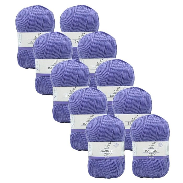 10x Malli Blue Iris Blend Basic 100g Knitting/crochet Yarn Acrylic/poly