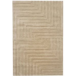Contemporary Handmade Wool Rug - Ascent 6240 - Latte - 110x160cm