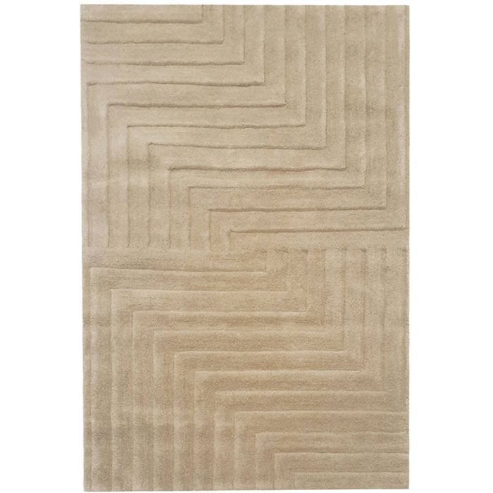 Contemporary Handmade Wool Rug - Ascent 6240 - Latte - 110x160cm