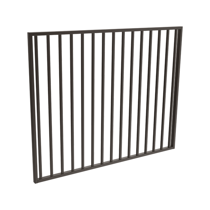 ProtectorAl 1201 - 1500mm x 1200mm Black Aluminium Garden Gate Flat Top Square Picket - Black