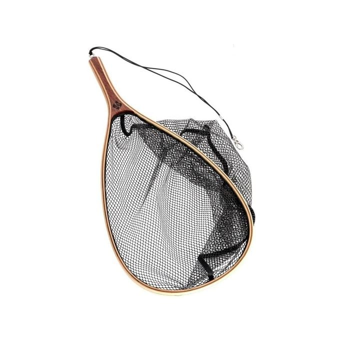Snowbee Wooden Trout Fishing Landing Net With 6mm Rubber Mesh Large (45 x 30cm)