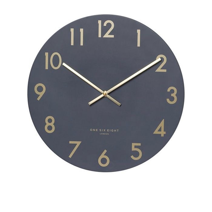 One Six Eight London Jones Silent Wall Clock 40cm Charcoal Grey