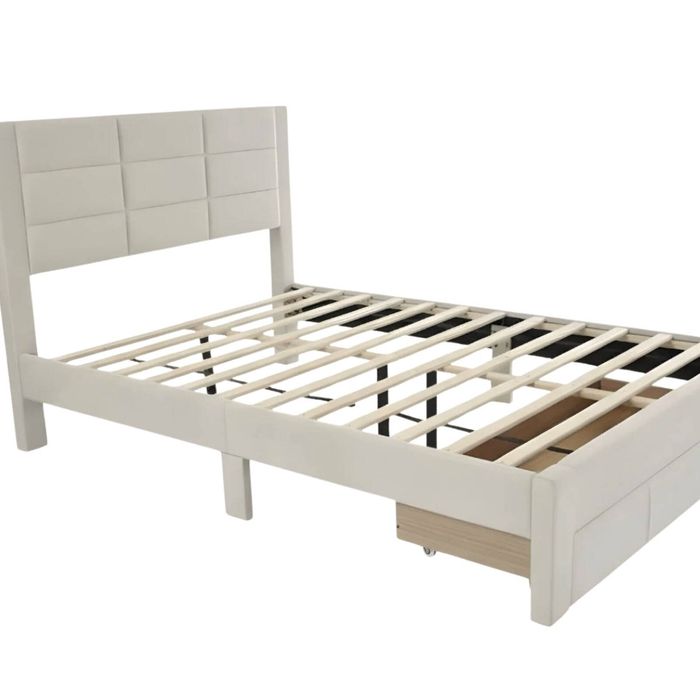 Hernan Bed Frame with Drawer - Double