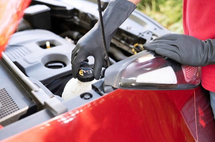 Open the coolant reservoir