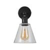 Brilliant 26.3cm Black Matt Paige Glass Vanity And Wall Light