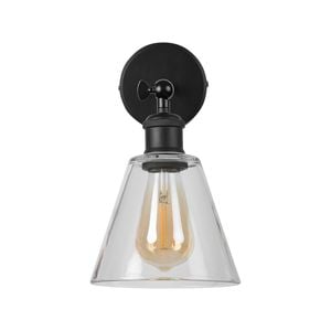 Brilliant 26.3cm Black Matt Paige Glass Vanity And Wall Light