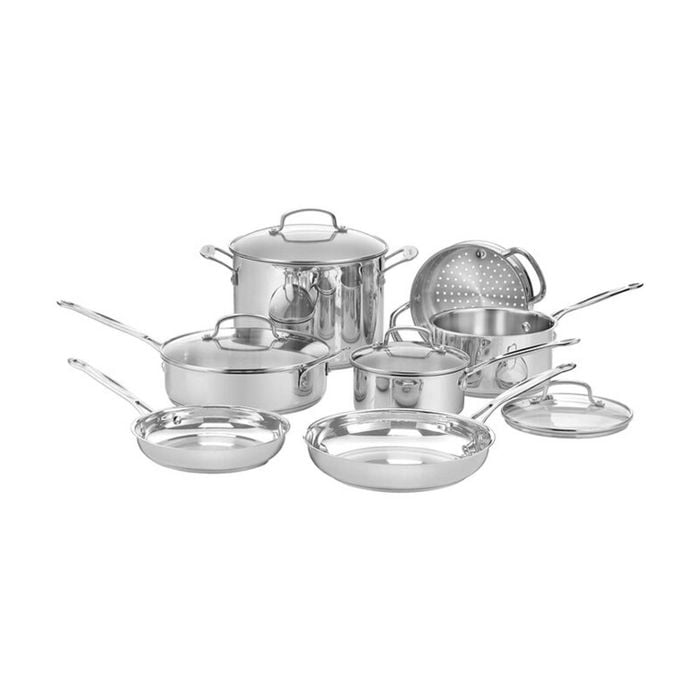 Cuisinart 11pc Chefs Classic Stainless Cookware Set Cool Grip Handles