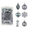 Catzon 26Pcs Christmas Tree Ball Ornaments Set-SilverGrey