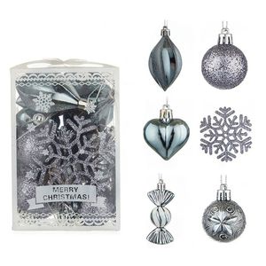 Catzon 26Pcs Christmas Tree Ball Ornaments Set-SilverGrey
