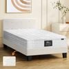 Oikiture Bed Frame with Single Mattress Wooden Platform White POLO