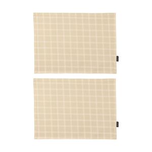 2x 4pc Bas Phillips Printed Linen Looks Placemat Set Green Check 33x45cm