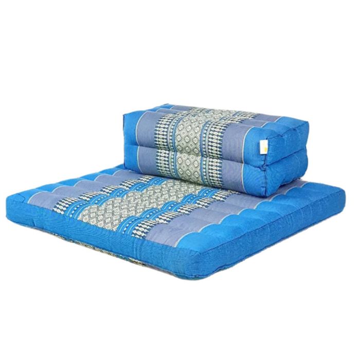 Handmade Meditation Cushion & Seating Block Set - Blue