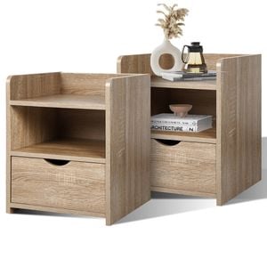 ALFORDSON 2x Bedside Table Wood