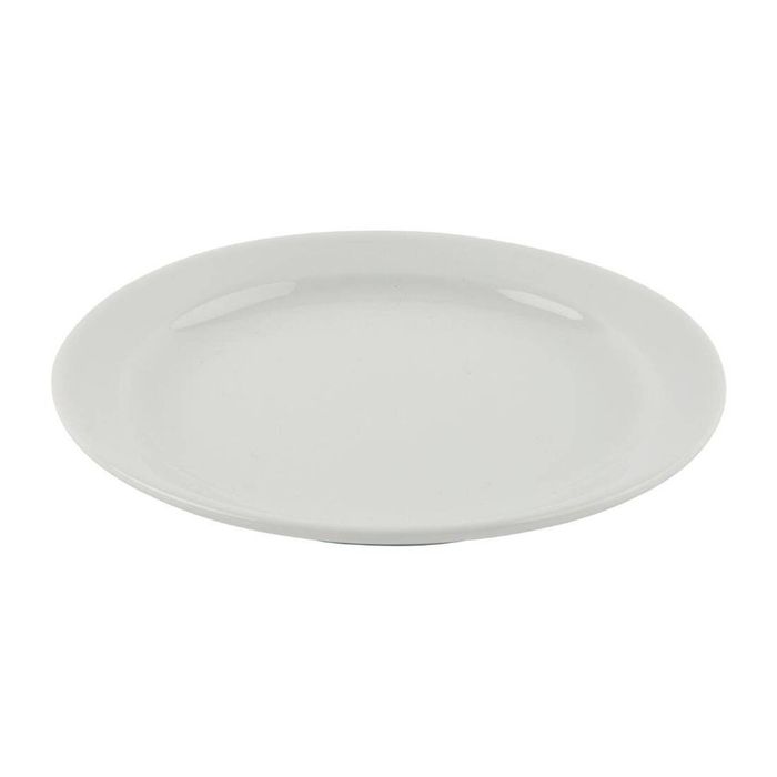 Olympia Plates Athena Narrow Rim 12 Pack 165mm White Ceramic Tableware