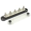 Switch Boss Black Negative 5 Gang M8 150A Bus Bar with Clear Push-On Cover for 12v/24v