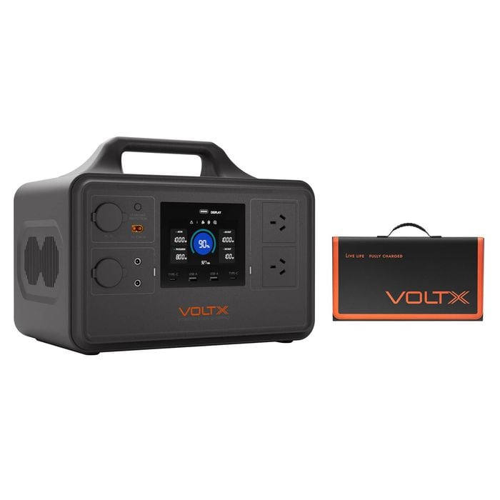 Voltx 1800w 1030wh Portable Power Station + 100w Foldable Solar Panel – Camping, Rv & Emergency Backup Power Kit
