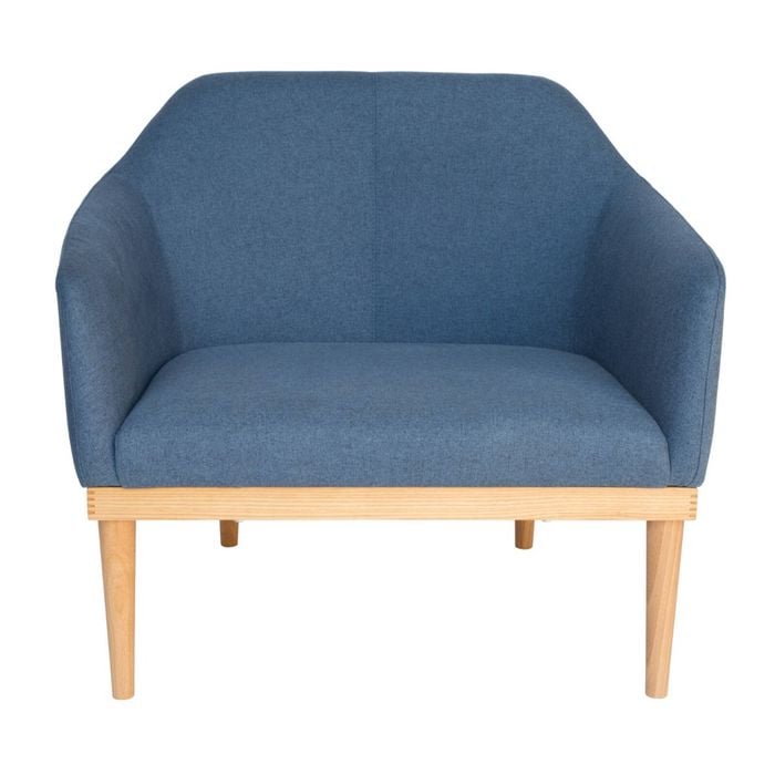 Sk Designer Living | Bojan Occasional Chair | Natural Legs - Blue Fabric