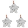 3x Ceramic Hanging 9cm Star Best Poppy w/Ribbon Ornament Home/Office Room Decor