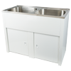 Everhard Classic 45L + 45L Stainless Steel Twin Laundry Unit Trough