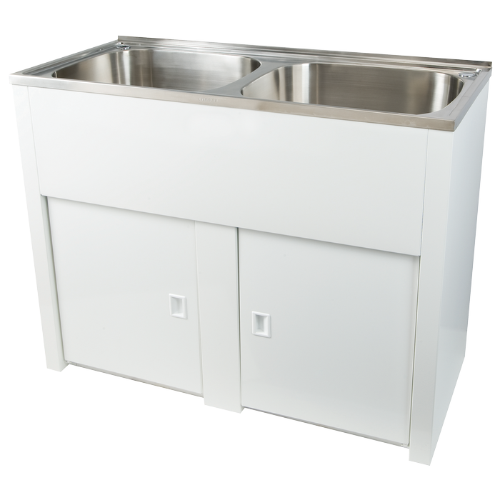 Everhard Classic 45L + 45L Stainless Steel Twin Laundry Unit Trough