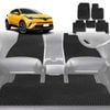 6D Diamond Car Floor Mats for Toyota C-HR 2017-2023-Full Set-Black-Outback GT