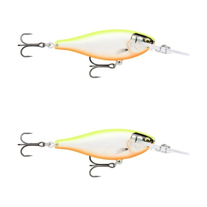 2x Rapala 5.5cm Shad Rap Elite (Floating) Fishing Lures - Gilded Orange Belly