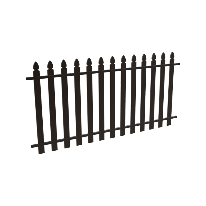 ProtectorAl 2000 x 1000mm Black Aluminium Bishop Garden Fence Panel