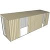 Build-a-Shed 1.5 x 6 x 2m Sliding Door Tunnel Shed With 3 Sliding Side Doors - Cream