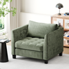 Advwin 1 Seater Sofa Chenille Single Couch Modern Lounge Comfy Armchair Sofa Green
